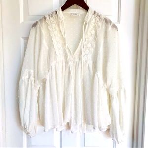 Sage the Label Sheer White Babydoll Top